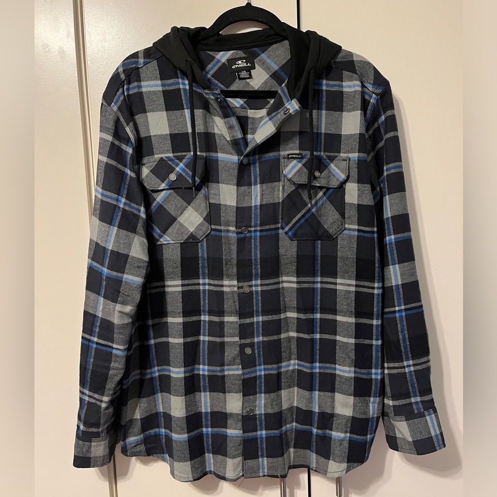 O’Neil Men’s Liam Hooded Flannel Shirt